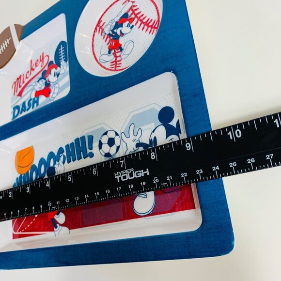 Mickey Mouse Toddler Kids Melamine Dinner Plate 3 Compartment Sports Non Slip - Picture 6 of 7